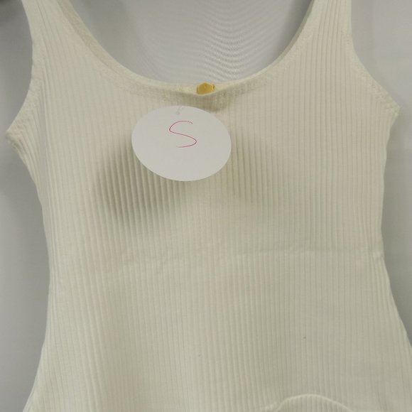 LoveLA Amanda Zip Front Tank Top Bodysuit White NWT Petite Size S - Picture 5 of 9